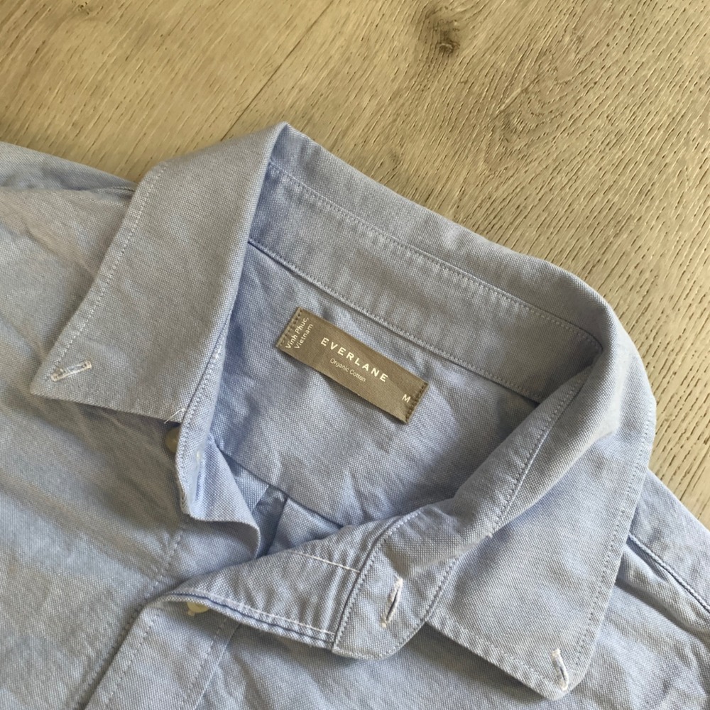 Everlane Mens Organic Cotton Oxford Button Down Shirt Light Blue Size M